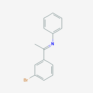 molecular formula C14H12BrN B12607159 Benzenamine, N-[1-(3-bromophenyl)ethylidene]- CAS No. 898282-30-9