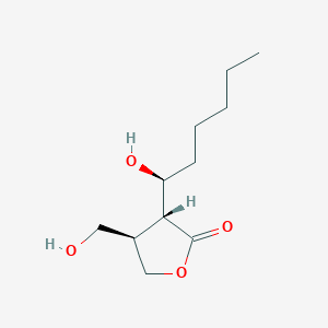 molecular formula C11H20O4 B1260721 (3R,4R)-3-[(1S)-1-Hydroxyhexyl]-4-(hydroxymethyl)oxolan-2-one 