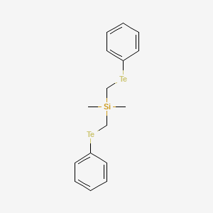 molecular formula C16H20SiTe2 B12607223 Dimethyl{bis[(phenyltellanyl)methyl]}silane CAS No. 646997-46-8