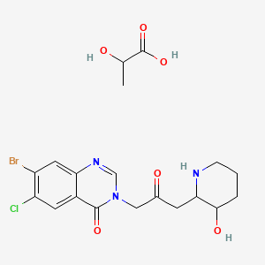 molecular formula C19H23BrClN3O6 B1260726 Halofuginone lactate 