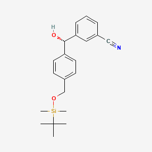molecular formula C21H27NO2Si B12607289 3-[(S)-[4-({[tert-Butyl(dimethyl)silyl]oxy}methyl)phenyl](hydroxy)methyl]benzonitrile CAS No. 889118-10-9
