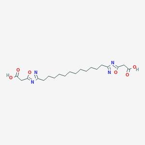 molecular formula C20H30N4O6 B12607304 2,2'-[Dodecane-1,12-diyldi(1,2,4-oxadiazole-3,5-diyl)]diacetic acid CAS No. 648441-28-5