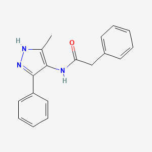 molecular formula C18H17N3O B12607338 N-(5-methyl-3-phenyl-1H-pyrazol-4-yl)-2-phenylacetamide CAS No. 645418-14-0