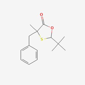 molecular formula C15H20O2S B12607374 4-Benzyl-2-tert-butyl-4-methyl-1,3-oxathiolan-5-one CAS No. 646517-93-3