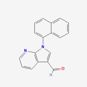 molecular formula C18H12N2O B12607377 1-(Naphthalen-1-yl)-1H-pyrrolo[2,3-b]pyridine-3-carbaldehyde CAS No. 918531-83-6