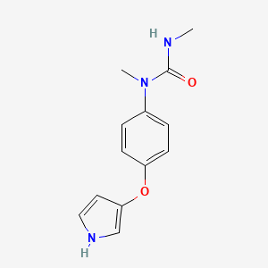 molecular formula C13H15N3O2 B12607380 N,N'-Dimethyl-N-{4-[(1H-pyrrol-3-yl)oxy]phenyl}urea CAS No. 651021-57-7