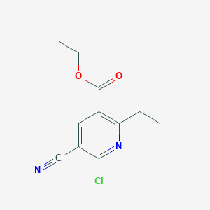 molecular formula C11H11ClN2O2 B12607399 Ethyl 6-chloro-5-cyano-2-ethylnicotinate CAS No. 898227-76-4