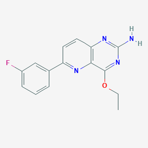 molecular formula C15H13FN4O B12607406 4-Ethoxy-6-(3-fluorophenyl)pyrido[3,2-d]pyrimidin-2-amine CAS No. 897362-23-1