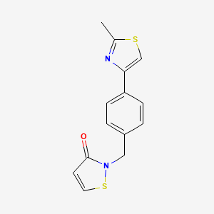 molecular formula C14H12N2OS2 B12607444 2-{[4-(2-Methyl-1,3-thiazol-4-yl)phenyl]methyl}-1,2-thiazol-3(2H)-one CAS No. 918107-76-3