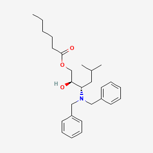 molecular formula C27H39NO3 B12607445 Hexanoic acid (2R,3S)-3-dibenzylamino-2-hydroxy-5-methylhexyl ester CAS No. 871948-94-6