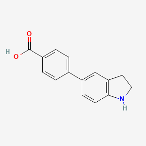 molecular formula C15H13NO2 B12607472 4-(Indolin-5-yl)benzoic acid CAS No. 889953-90-6