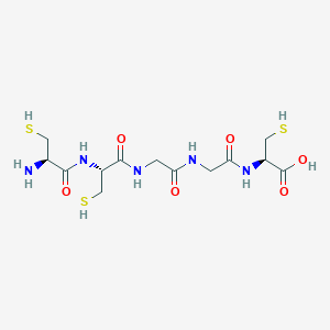 molecular formula C13H23N5O6S3 B12607574 L-Cysteinyl-L-cysteinylglycylglycyl-L-cysteine CAS No. 918412-72-3