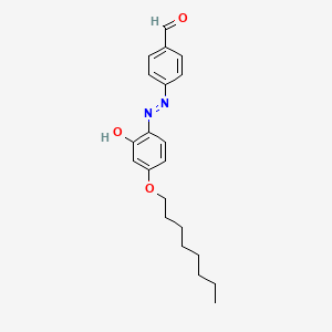 molecular formula C21H26N2O3 B12607642 4-{2-[4-(Octyloxy)-6-oxocyclohexa-2,4-dien-1-ylidene]hydrazinyl}benzaldehyde CAS No. 915719-22-1