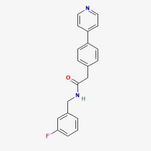 molecular formula C20H17FN2O B12607645 Benzeneacetamide, N-[(3-fluorophenyl)methyl]-4-(4-pyridinyl)- CAS No. 897015-75-7