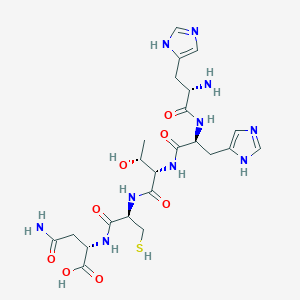 molecular formula C23H34N10O8S B12607667 L-Histidyl-L-histidyl-L-threonyl-L-cysteinyl-L-asparagine CAS No. 915774-98-0