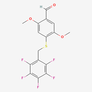 molecular formula C16H11F5O3S B12607668 Benzaldehyde, 2,5-dimethoxy-4-[[(pentafluorophenyl)methyl]thio]- CAS No. 648957-11-3