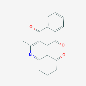 molecular formula C18H13NO3 B12607761 Benzo[j]phenanthridine-1,7,12(2H)-trione, 3,4-dihydro-6-methyl- CAS No. 918437-53-3