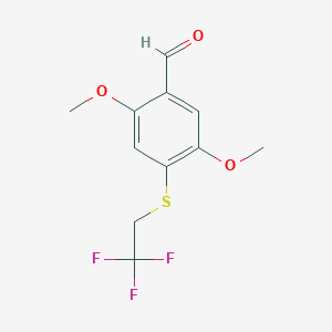 molecular formula C11H11F3O3S B12607773 Benzaldehyde, 2,5-dimethoxy-4-[(2,2,2-trifluoroethyl)thio]- CAS No. 648957-00-0