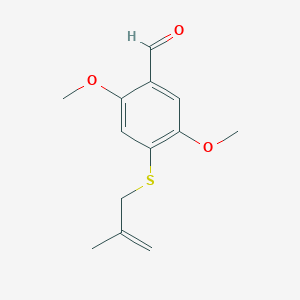 molecular formula C13H16O3S B12607794 Benzaldehyde, 2,5-dimethoxy-4-[(2-methyl-2-propenyl)thio]- CAS No. 648956-92-7