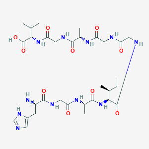 molecular formula C31H51N11O10 B12607829 L-Histidylglycyl-L-alanyl-L-isoleucylglycylglycyl-L-alanylglycyl-L-valine CAS No. 647837-58-9