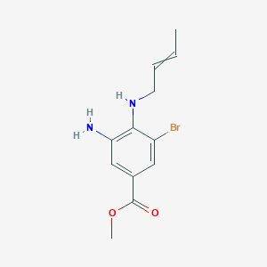 molecular formula C12H15BrN2O2 B12607831 Methyl 3-amino-5-bromo-4-[(but-2-en-1-yl)amino]benzoate CAS No. 881909-54-2