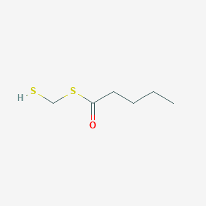 molecular formula C6H12OS2 B12607859 S-(Sulfanylmethyl) pentanethioate CAS No. 650607-75-3