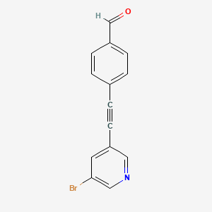 molecular formula C14H8BrNO B12607888 Benzaldehyde, 4-[(5-bromo-3-pyridinyl)ethynyl]- CAS No. 650606-56-7