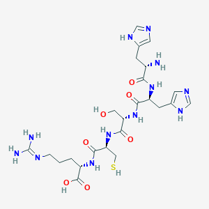 molecular formula C24H38N12O7S B12607918 L-Histidyl-L-histidyl-L-seryl-L-cysteinyl-N~5~-(diaminomethylidene)-L-ornithine CAS No. 915775-06-3