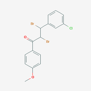 molecular formula C16H13Br2ClO2 B12607969 1-Propanone, 2,3-dibromo-3-(3-chlorophenyl)-1-(4-methoxyphenyl)- CAS No. 649739-72-0