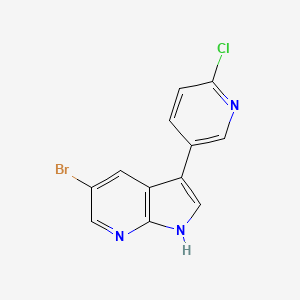 molecular formula C12H7BrClN3 B12607993 1H-Pyrrolo[2,3-b]pyridine, 5-bromo-3-(6-chloro-3-pyridinyl)- 