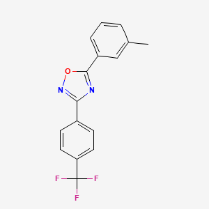 molecular formula C16H11F3N2O B12608013 5-(3-Methylphenyl)-3-[4-(trifluoromethyl)phenyl]-1,2,4-oxadiazole CAS No. 651033-25-9