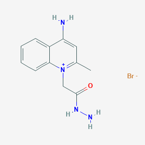 molecular formula C12H15BrN4O B12608043 Quinolinium, 4-amino-1-(2-hydrazino-2-oxoethyl)-2-methyl-, bromide CAS No. 647858-11-5