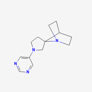 molecular formula C13H18N4 B12608080 Spiro[1-azabicyclo[2.2.1]heptane-7,3'-pyrrolidine], 1'-(5-pyrimidinyl)- CAS No. 646057-09-2