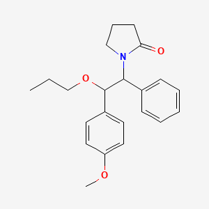 molecular formula C22H27NO3 B12608114 1-[2-(4-Methoxyphenyl)-1-phenyl-2-propoxyethyl]pyrrolidin-2-one CAS No. 917964-73-9