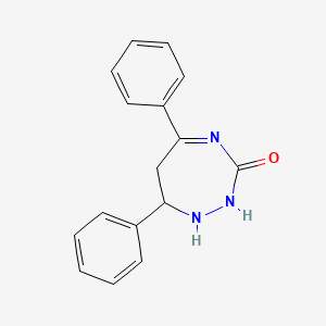 molecular formula C16H15N3O B12608123 5,7-Diphenyl-1,2,6,7-tetrahydro-3H-1,2,4-triazepin-3-one CAS No. 876345-00-5