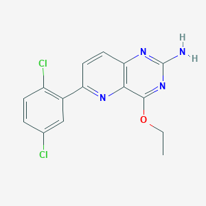 molecular formula C15H12Cl2N4O B12608128 6-(2,5-Dichlorophenyl)-4-ethoxypyrido[3,2-d]pyrimidin-2-amine CAS No. 917759-87-6