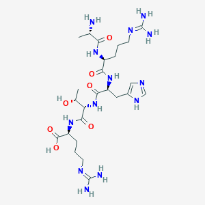 molecular formula C25H45N13O7 B12608129 L-Alanyl-N~5~-(diaminomethylidene)-L-ornithyl-L-histidyl-L-threonyl-N~5~-(diaminomethylidene)-L-ornithine CAS No. 647375-85-7