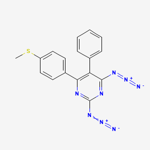 molecular formula C17H12N8S B12608185 Pyrimidine, 2,4-diazido-6-[4-(methylthio)phenyl]-5-phenyl- CAS No. 651316-44-8