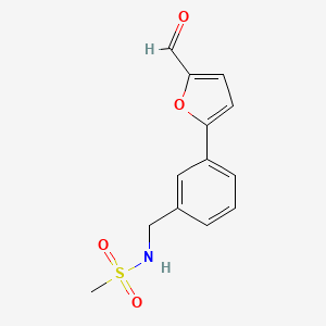 molecular formula C13H13NO4S B12608188 N-{[3-(5-Formylfuran-2-yl)phenyl]methyl}methanesulfonamide CAS No. 647023-82-3