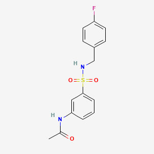 molecular formula C15H15FN2O3S B12608198 N-(3-{[(4-Fluorophenyl)methyl]sulfamoyl}phenyl)acetamide CAS No. 915797-72-7
