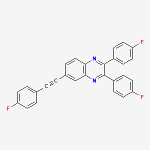 molecular formula C28H15F3N2 B12608334 2,3-Bis(4-fluorophenyl)-6-[(4-fluorophenyl)ethynyl]quinoxaline CAS No. 647375-50-6