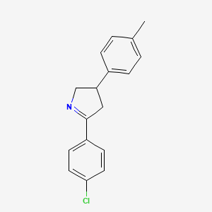 molecular formula C17H16ClN B12608345 2H-Pyrrole, 5-(4-chlorophenyl)-3,4-dihydro-3-(4-methylphenyl)- CAS No. 917871-34-2