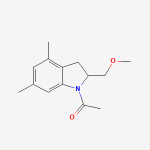 molecular formula C14H19NO2 B12608355 1-[2-(Methoxymethyl)-4,6-dimethyl-2,3-dihydro-1H-indol-1-yl]ethan-1-one CAS No. 647009-32-3