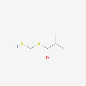 molecular formula C5H10OS2 B12608384 S-(Sulfanylmethyl) 2-methylpropanethioate CAS No. 650607-74-2