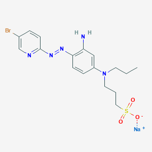 molecular formula C17H21BrN5NaO3S B1260839 Sodium 3-[{3-amino-4-[(e)-(5-bromopyridin-2-yl)diazenyl]phenyl}(propyl)amino]propane-1-sulfonate CAS No. 87035-60-7