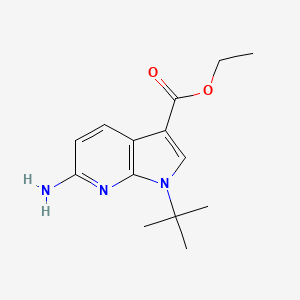 molecular formula C14H19N3O2 B12608478 1H-Pyrrolo[2,3-b]pyridine-3-carboxylic acid, 6-amino-1-(1,1-dimethylethyl)-, ethyl ester 