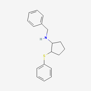 molecular formula C18H21NS B12608539 N-Benzyl-2-(phenylsulfanyl)cyclopentan-1-amine CAS No. 648419-42-5