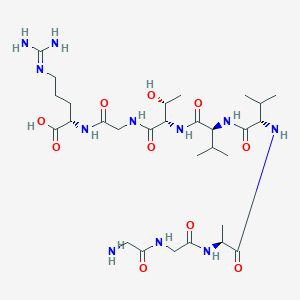 molecular formula C29H53N11O10 B12608546 Glycylglycyl-L-alanyl-L-valyl-L-valyl-L-threonylglycyl-N~5~-(diaminomethylidene)-L-ornithine CAS No. 651291-94-0