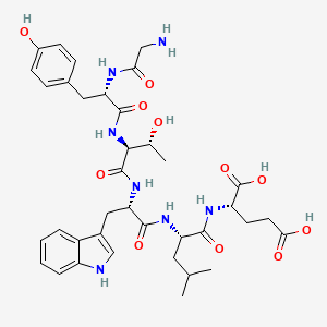 molecular formula C37H49N7O11 B12608564 Glycyl-L-tyrosyl-L-threonyl-L-tryptophyl-L-leucyl-L-glutamic acid CAS No. 915193-17-8
