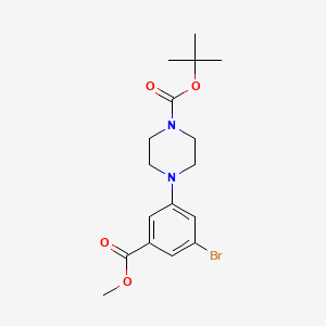 molecular formula C17H23BrN2O4 B12608578 Tert-butyl 4-(3-bromo-5-(methoxycarbonyl)phenyl)piperazine-1-carboxylate CAS No. 871340-42-0